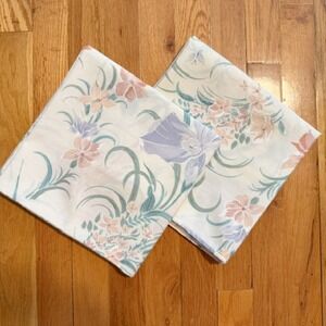 Pair‎ of cottagecore floral pillowcases, king size